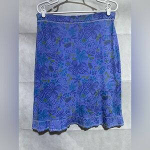 Fresh Produce Skirt Midi A Line Colorful Sz Small Tropical Floral Cotton Pull On